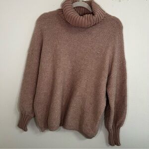 Altar'd State light pink/tan textured turtleneck sweater